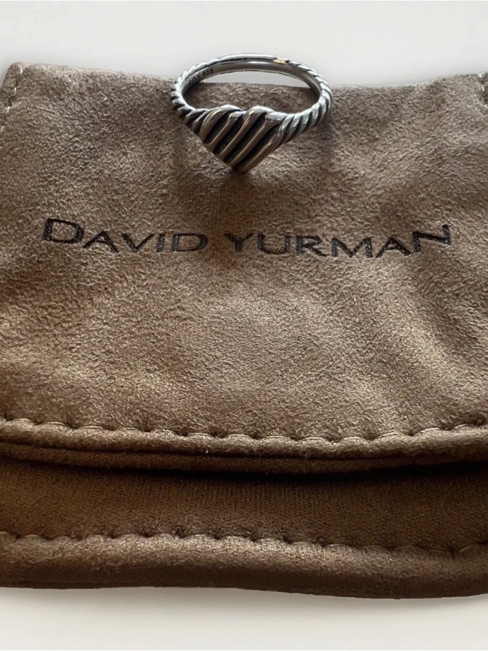 David Yurman Sterling Silver Twisted Cable Signet pinky ring size 4.5